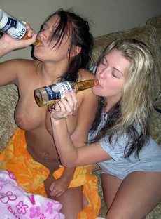 Fucking hot lesbo babes getting drunk as hell.