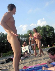 Naked men and boys posing on the street